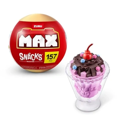 Abbildung von MAX Premium Snacks Bausteine,Eisbecher (bis zu 200 Teile, 6 zum Sammeln). Bausteine für Teenager, Erwachsene und Sammler. Baue, sammle präsentiere deine Sammlung an leckeren Snacks!