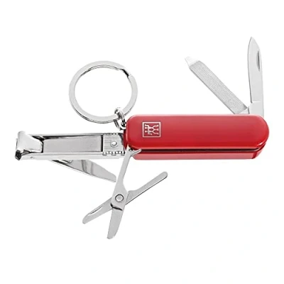 Abbildung von ZWILLING Maniküre Pediküre Multi Tool (Schlüsselanhänger mit Nagelschere, Nagelknipser und Nagelfeile), Rot, 60 mm