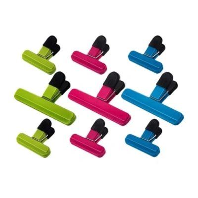 Abbildung von Lebensmittel Clips,9 Stück Verschluss Clips Verschlußklemmen Kunststoff Tüten für Küche,Büro,Garage