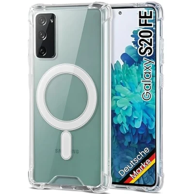 Abbildung von JProtect für Samsung Galaxy S20 FE Hülle MagSafe (TOP Schutz &amp; Magnetkraft) Magnetische Handyhülle Transparent Magnet Zubehör Case Stoßfest