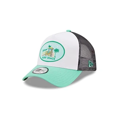 Abbildung von New Era Bay Point Surf Shack Cap weiß türkis verstellbar Truckercap mit Mesh One Size
