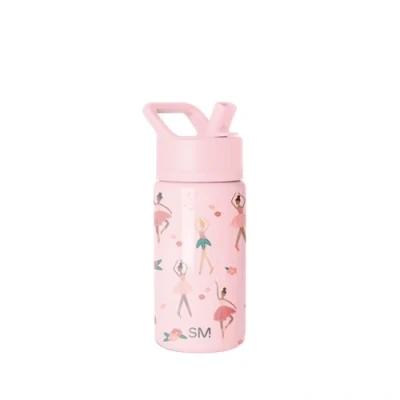 Abbildung von Simple Modern Trinkflasche Kinder mit Strohhalm Sport Isolierte Edelstahl Kindertrinkflasche für Kleinkinder Jungen und Mädchen Summit 415ml Pink Ballerina