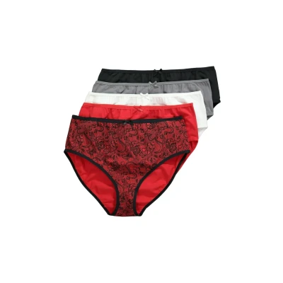 Abbildung von Ulla Popken 5 PACK Paisley Slip, Damen, Größe: 54/56, Salsa