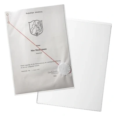 Abbildung von Durable Schutz und Ausweishülle (für DIN A4, 210 x 297 mm Dokumente) 10 Stück, transparent, 213119