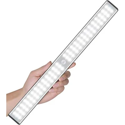 Abbildung von MOSTON mit Bewegungsmelder 78 LED USB Wiederaufladbar Magnetisch Nachtlicht LED, Auto/ON/OFF Geeignet für Schrank Kinderzimmer Flur Schlafzimmer Küche Treppe, DL1978D, White
