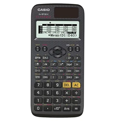 Abbildung von Casio ClassWiz FX 87DE X technischer wissenschaftlicher Schulrechner (593 Funktionen, QR Code Funktion, LC Display) schwarz