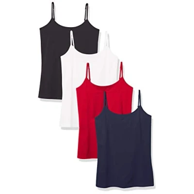 Abbildung von Amazon Essentials Damen Mieder mit schmaler Passform, 4er Pack, Marineblau/Rot/Schwarz/Weiß, M