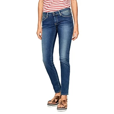 Abbildung von Pepe Jeans Damen Soho Skinny Jeans, Blau (Denim Z63), 27W / 28L