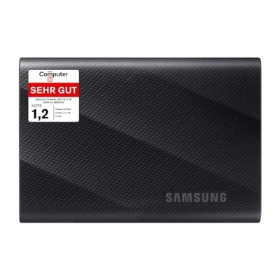 Abbildung von Samsung Portable SSD T9, 4 TB, 2.000 MB/s Lesen, Schreiben, USB 3.2 Gen.2x2, Externe Festplatte für professionelle Anwender, Kompatibel mit Mac, PC, Smartphone und 12K Kameras, MU PG4T0B/EU