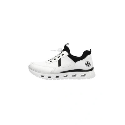 Abbildung von Rieker Damen Low Top Sneaker M6062, Frauen Halbschuhe,Strassenschuhe,Sportschuhe,Freizeitschuhe,Turnschuhe,Laufschuhe,Weiss Kombi (80),39 EU / 6 UK