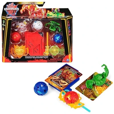 Abbildung von Bakugan 3.0 Battle Pack mit 5 Bällen, individuell zusammenstellbare Actionfiguren Charakterkarten zum Sammeln, unterschiedliche Varianten, für Kinder ab 6 Jahren