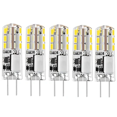 Abbildung von I SHUNFA 12V G4 LED Lampe kaltweiss 6000K 1,24 W Ersatz 15W Halogen Kapsel birnen Bi Pin Basis JC Typ Energiesparende nicht dimmbare Glühbirnen(5er Pack)