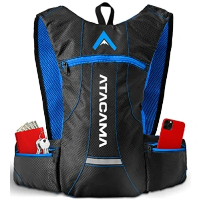Abbildung von ATACAMA Trinkrucksack zum Laufen und Fahrrad Fahren 2l wasserdicht, reflektierend, leicht Trinksystem für Rucksack Laufrucksack Fahrradrucksack mit Trinkschlauch Damen Herren