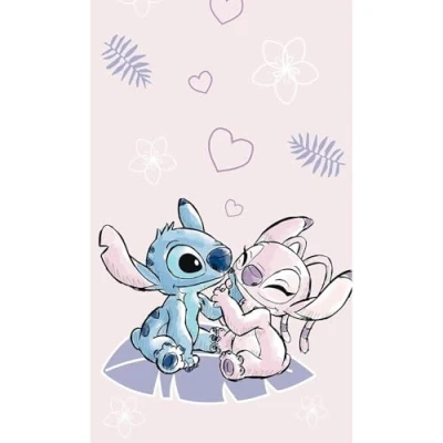 Abbildung von Jerry Fabrics Disney Lilo und Stitch Strand Sport Badezimmer Handtuch aus Baumwolle für Kinder Rosa