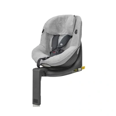 Abbildung von Maxi Cosi Sommerbezug, passend für Mica &amp; Up Kindersitz, Schonbezug Autositz, Bezug die warmen Sommertage, Fresh grey, Grau