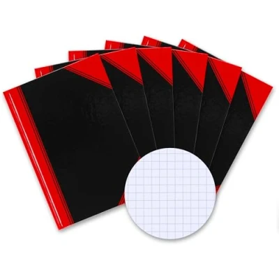 Abbildung von Bantex Notizbuch A4 kariert, 192 Seiten, 70 g/m², Hardcover, schwarz, 6 Stück