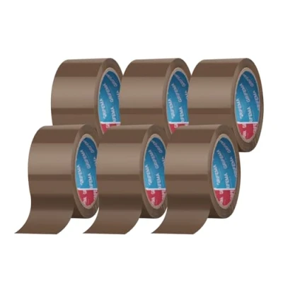 Abbildung von GRIFEMA GA4004 6, 6 Rollen Geräuscharmes Paketklebeband, Paketband für Versand, Umzug und Lagerung, Braun Verpackungsband, 66 m x 50 mm