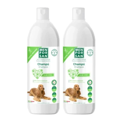 Abbildung von MENFORSAN Aloe Vera Hundeshampoo 1 Liter 2er Pack, grün