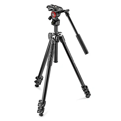 Abbildung von Manfrotto mk290lta3 v Kit 290 Leichtes Stativ mit Video Fluidkopf, schwarz