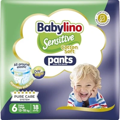 Abbildung von Babylino Sensitive Cotton Soft Windeln Größe 6, Pants XL (13 18 kg), Stück