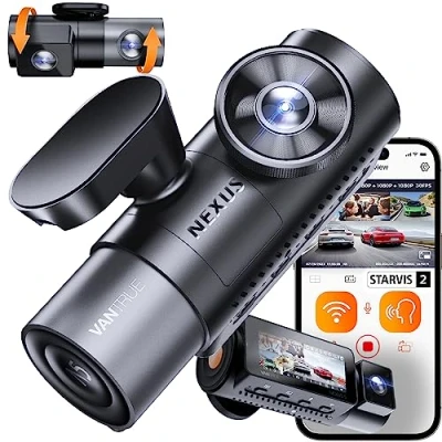 Abbildung von VANTRUE N5 4 Kanal 2.7K Dashcam Auto WiFi, STARVIS 2 IMX675 Nachtsicht, 1944P+1080P+1080P+1080P, Vorne hinten HDR+ WDR Dash Cam, Sprachsteuerung Dashcams, GPS, 24Std. Puffer Parkmodus, Max 1TB