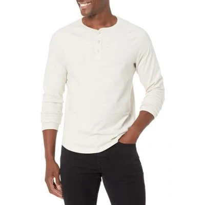 Abbildung von Amazon Essentials Herren Langärmeliges Henley Shirt, Schmale Passform, Haferbeige Meliert, L