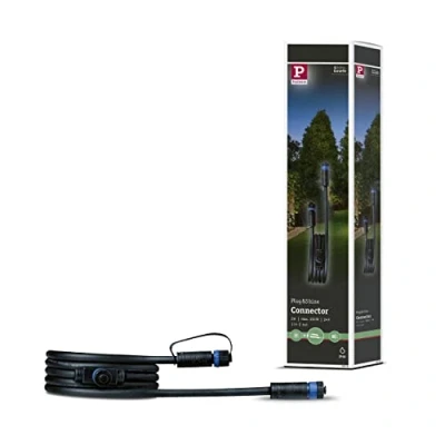 Abbildung von Paulmann 939.26 Outdoor Plug &amp; Shine Connector 2m 1in 2out IP68 2x1,5mm² 93926 Verlängerungskabel Verbindungskabel Aussenbeleuchtung, Schwarz