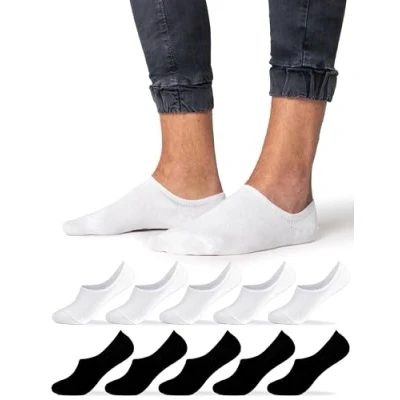 Abbildung von Occulto Herren Füsslinge Sneaker Socken 10er Pack (Modell: Strolch) Schwarz Weiß 43 46