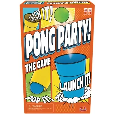 Abbildung von Goliath Pong Party, Gesellschaftsspiel für Kinder ab 8 Jahren, Partyspiel 2 bis 4 Spieler