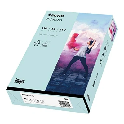 Abbildung von inapa farbiges Druckerpapier, buntes Papier tecno Colors: 120 g/m², A4, 250 Blatt, hellblau