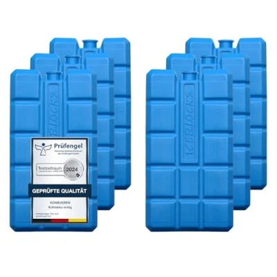 Abbildung von VonBueren 2 24 Kühlakkus für Kühltasche 12h Lange Kühlung ca. 200 g je Kühlakku 8,1 x 15,2 2,2 cm auch Kühlbox (6)