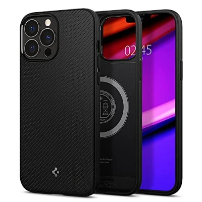 Abbildung von Spigen Mag Armor MagFit Hülle Kompatibel mit iPhone 13 Pro Max MagSafe Magnetisch Matte Black