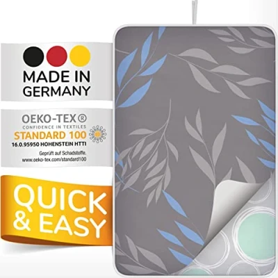 Abbildung von smart&amp;gentle Made in Germany Bügelmatte für Dampfbügeleisen 100x65cm rutschfeste Bügelunterlage Tisch, Bügeldecke Tisch mit Hitze und Feuchtigkeitsschutz