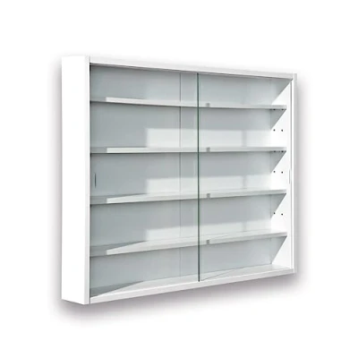 Abbildung von Inter Link Sammlervitrine Hängevitrine Wandregal Glasvitrine Wandvitrine Hängeregal Schaukasten MDF Weiß (80x60x9.5 cm) Compilati
