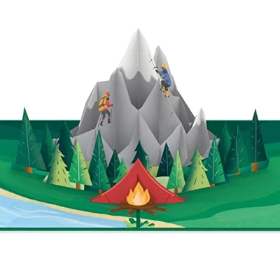 Abbildung von papercrush® Pop Up Karte Klettern am Berg 3D Geburtstagskarte mit Bergen &amp; Kletterern, Glückwunschkarte oder Geldgeschenk für Bergsteiger, Gutschein Bouldern Kletterpark