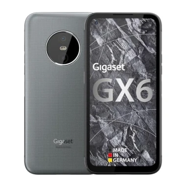 Abbildung von Gigaset GX6 Outdoor Smartphone 5G Militärstandard staub &amp; wasserdicht IP68 6,6&quot; FHD+ Display mit Gorilla Glass 128GB+6GB RAM 50MP Kamera Schnellladen, Made in Germany, Titanium Grey