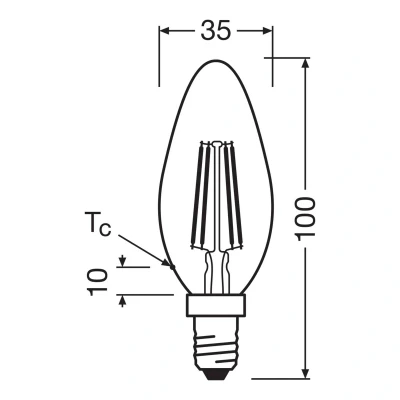 Abbildung von OSRAM Hocheffiziente LED Lampen mit Energieeffizienz Klasse A, Vorteilspack 3 Leuchtmittel, ersetzt herkömmliche 40W Glühbirnen, Kerzenform, warmweiß(2700K), E14, mattes Glas