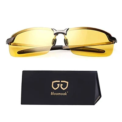 Abbildung von Nachtfahrbrille fahren nachtbrille zum autofahren HD Halbrand Polarisiert Ultra Light Metall (Nachtsichtbrille)