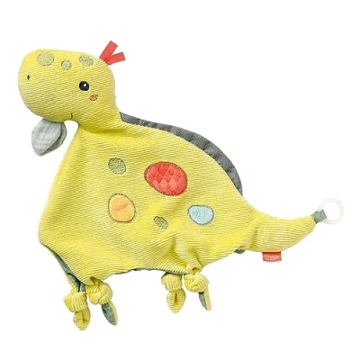 Abbildung von Fehn Schmusetuch Baby Spielzeug Dino Schnuffeltuch für Neugeborene Kuscheltier mit Rassel &amp; Quietsche Einschlafhilfe Handpuppe Kuscheltuch Schlaftier Babys und Kleinkinder ab 0+ Monaten