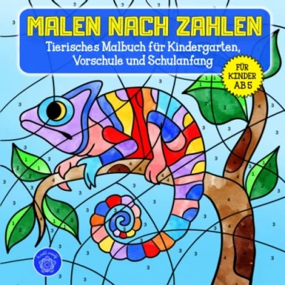 Abbildung von Malen nach Zahlen ab 5: Tierisches Malbuch für Kindergarten, Vorschule und Schulanfang &amp; Bonusmotive: Mandalas Mädchen Jungs (Malen Wunderschöne Malbücher Kinder, Band 1)