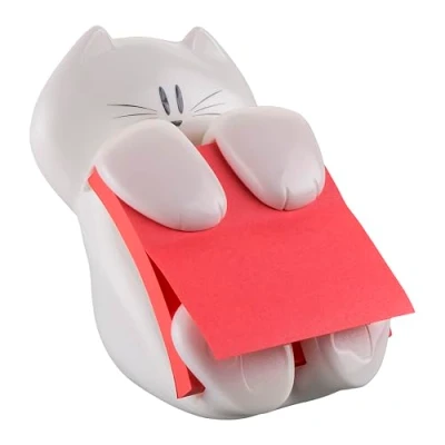 Abbildung von Post it Dispenser Z Notes CAT, mit 1 Block Super Sticky , 90 Blatt pro 76 mm x mm, Farbe: Pink Für eine unkomplizierte Einhand Notizausgabe auf deinem Schreibtisch