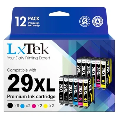 Abbildung von LxTek Multipack 29XL Druckerpatronen Kompatibel für Epson 29 XL XP 342 332 345 352 442 445 455 432 245 235 335 435 247 (12er Pack)