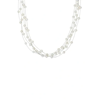 Abbildung von Valero Pearls SÜßWASSER Zuchtperlen Halskette, Damen, Größe: One Size, Silber