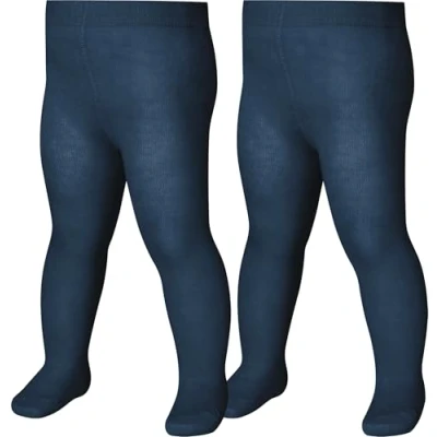 Abbildung von Playshoes Thermal Unisex 2 PACK Strumpfhose für Kinder, Größe: 122/128, Navy