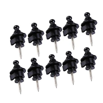 Abbildung von Tbest Gitarrengurt Knöpfe, Gitarrengurtschlösser 10 x Gitarren Metall Bass Gurtschlösser rutschfestes Straplocks Zubehör für E Gitarre, Akustikgitarre, Bass, Akustikgitarre (schwarz)