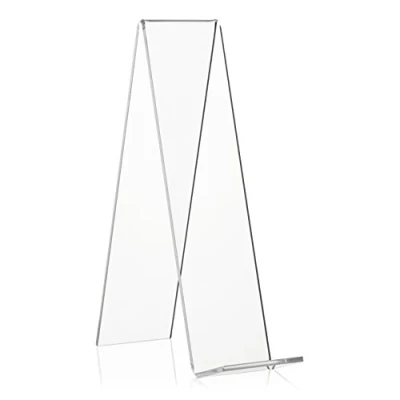 Abbildung von 10 Stück VITAdisplays Schrägsteller, Buchständer, Warenträger als Buchstütze und Aufsteller aus original PLEXIGLAS (transparent, 20.0 cm)