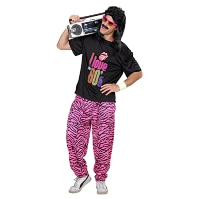 Abbildung von W WIDMANN MILANO Party Fashion Kostüm 80er Jahre Outfit, T Shirt und weite Hose, Faschingskostüme, Bad Taste
