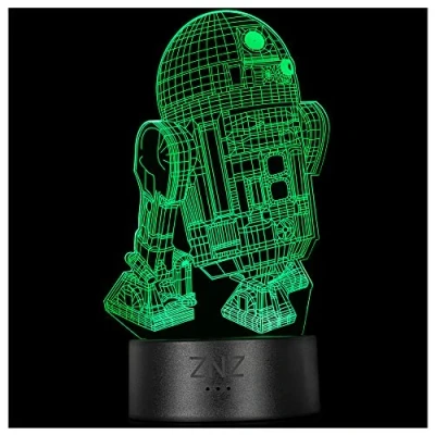 Abbildung von ZNZ 3D Lampe, Led Illusion Nachtlicht, 16 Farbwechsel 3 Modell mit Remote &amp; Smart Touch Lampe Weihnachts Geschenke für Kinder Männer Frauen (5 R2D2)