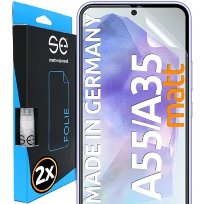 Abbildung von S.E für Samsung Galaxy A55/A35 Schutzfolie Entspiegelt 2x Folien im SET aus Deutschland, Folie Matt, Matte Displayfolie, Alternative Schutzglas