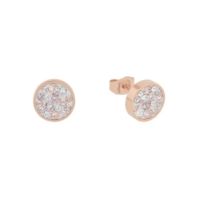 Abbildung von s.Oliver Ohrstecker Edelstahl Damen Ohrschmuck, mit Kristall, 1 cm, Roséfarben, Kommt in Schmuck Geschenk Box, 2020330
